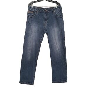 Prana Axiom 36X34 Straight Leg Blue Denim Jeans Medium Wash Cotton Stretch Comfy